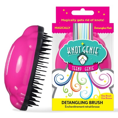 Knot Genie Teeny Detangling Brush For Wet Or Dry Hair - Fairy Pink