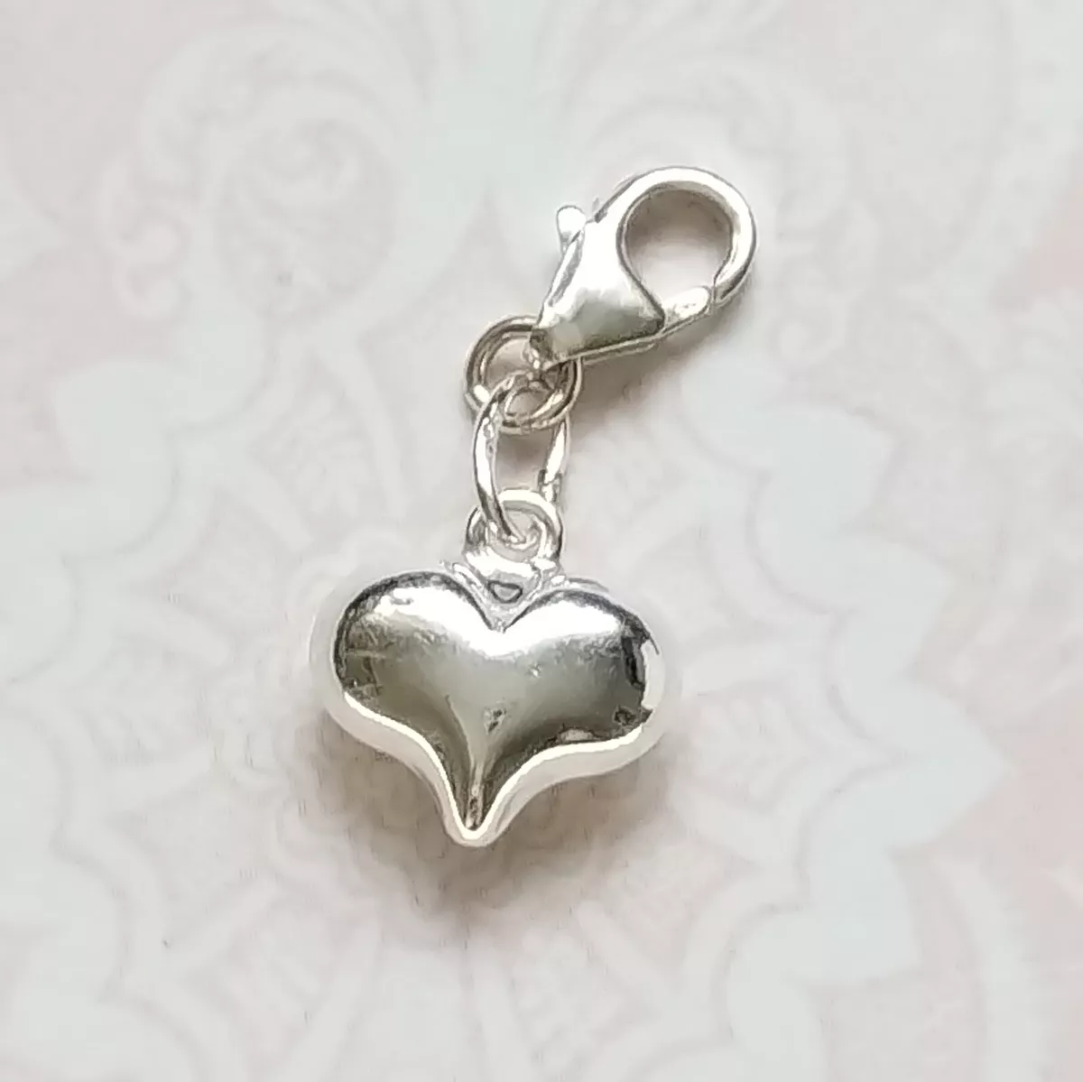 Sterling silver puffed heart deals charm