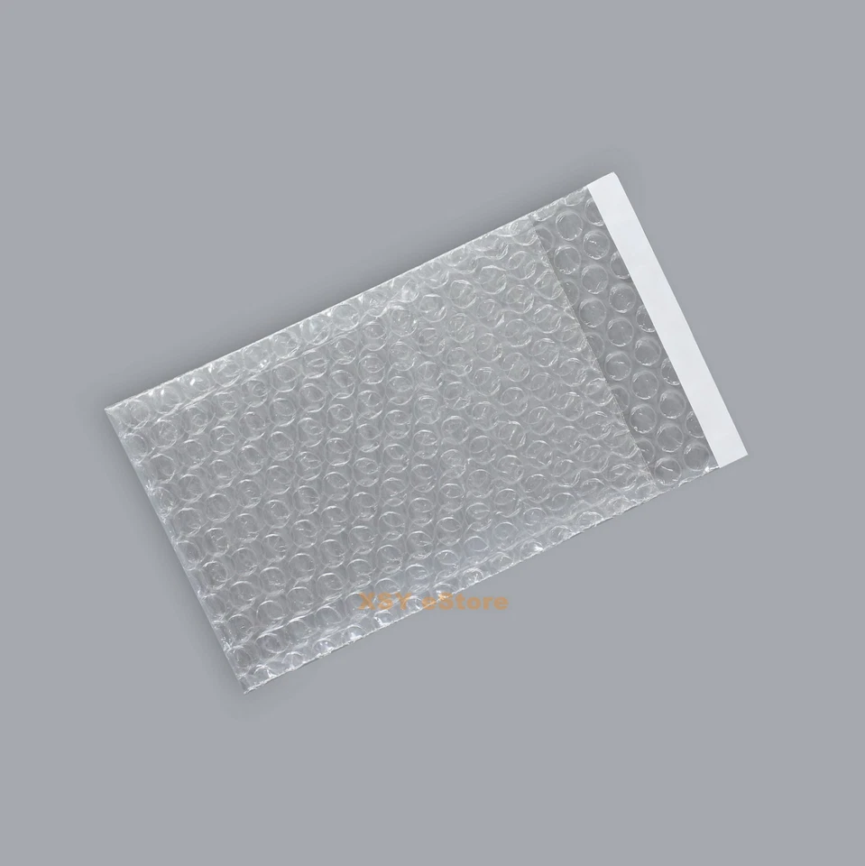 100 Clear Bubble Bags 3 x 5 Inch_8 x 13+2cm Packing Pouches Smooth On Both Sides - Image 2 of 4