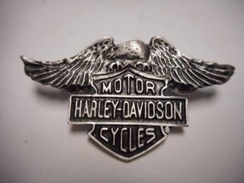 WOW HARLEY DAVIDSON ****OLD SCHOOL EAGLE AND SHIELD*** PEWTER PIN FANTASTIC