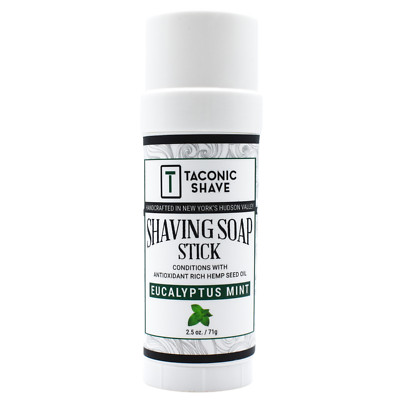 Eucalyptus Mint Handcrafted Shaving Soap Stick Taconic Shave Made in USA-2.5 oz.