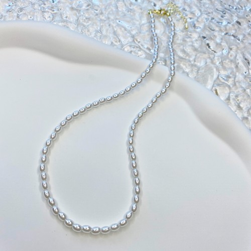 White Pearl Beads Necklace Simple Dainty Classic Tiny Layered Stackable Choker - Picture 2 of 12