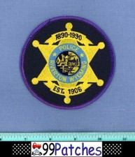 RIVERTON 1890-1990 CENTENNIAL WYOMING Police Shoulder Patch ROUND SHAPE 6B