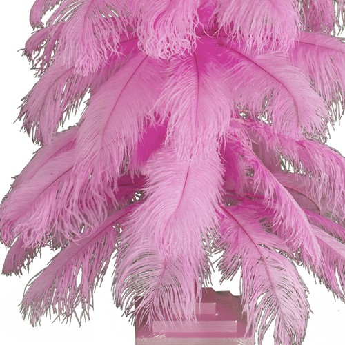 Pink Ostrich Feather Christmas Tree Real Bird Feather Branches Stand Included - Picture 4 of 23