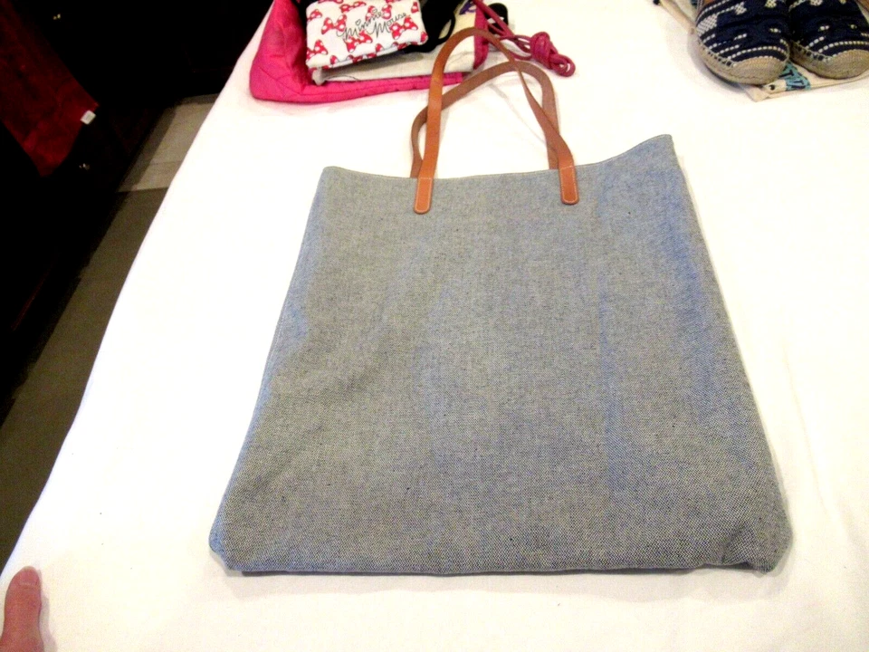 Yolotli волокна искусства синий джинсовой ткани сумка с короткими ручками, кожаные ручки - Изображение 4 из 4