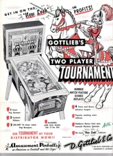 Wow! Original 1955 Gottlieb Tournament pinball flyer/brochure! Rare! Free Ship!