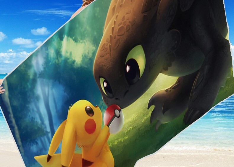 Serviette De Plage Pokémon – Lilo Et Stitch, 140x180 Cm, Grande Taille