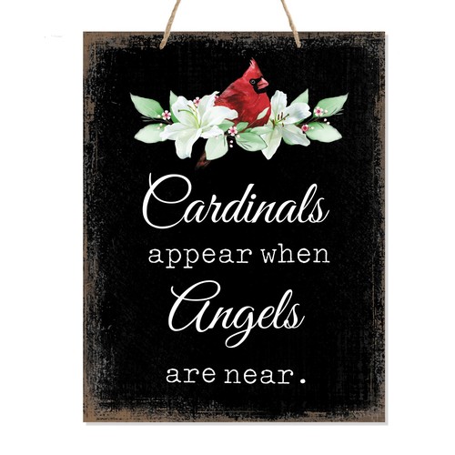 Memorial Hanging Gift Ribbon Sign for Loss of Loved One 12x15 - Cardinal Appear - Picture 3 of 18