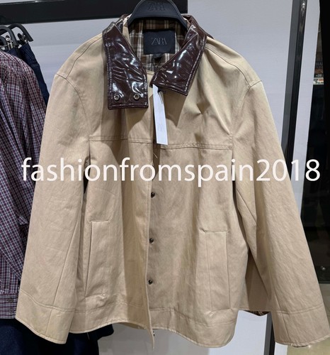 ZARA NEW WOMAN CONTRAST HIGH-NECK JACKET ZW COLLECTION ECRU XS-L 4369/043/712