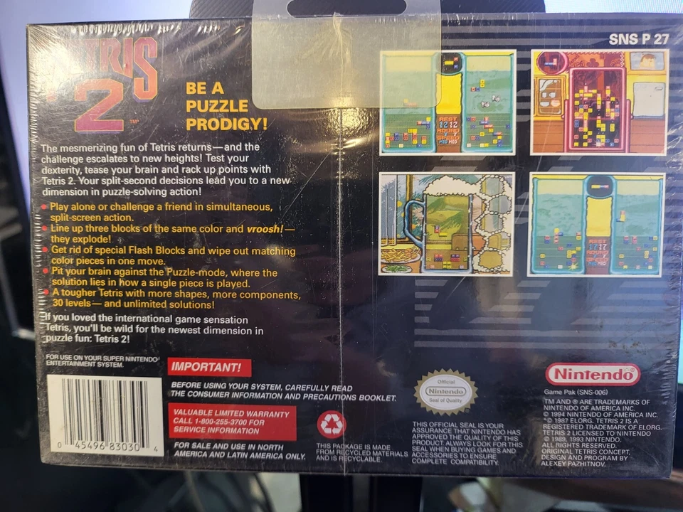 SUPER NINTENDO SNES - TETRIS 2 NEW SEALED/ SHIPS IN A BOX - Image 2 of 2
