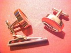 Vintage Men's SWANK Silvertone Cufflinks Tie Clip Jewelry Original Box H945 — photo 4