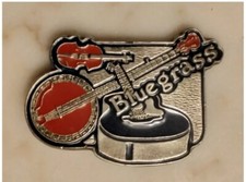 Vtg 70s Bluegrass Belt Buckle Nashville Country Banjo Fiddle Acoustic Guitar
