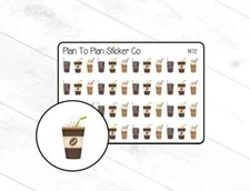 1472~~Iced Coffee Drinks Planner Stickers.