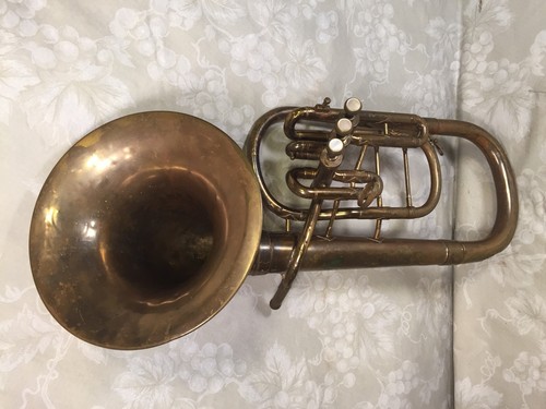 Vintage 3 Valve Pan American Euphonium Baritone Elkhart IN No Case or Mouthpiece - Picture 3 of 12