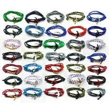 550 Paracord Outdoor Survival Adjustable Weave Solid/Stripe Bracelet Strap Band