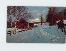 Cartolina Cabina nel Bosco Scena Invernale