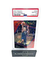 LUKA DONCIC 2021 Panini Select Red Disco Prizm #249 28/49 PSA 10 MAVERICKS