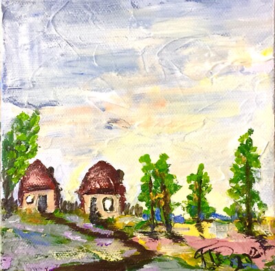Original Impressions Acrylic Painting Modern Small Landscape Contemporary Art