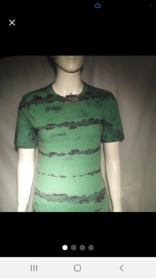 #409 Ali's sm WickyWacky pre-shrunk cotton grn and blk tie dye t-shirt