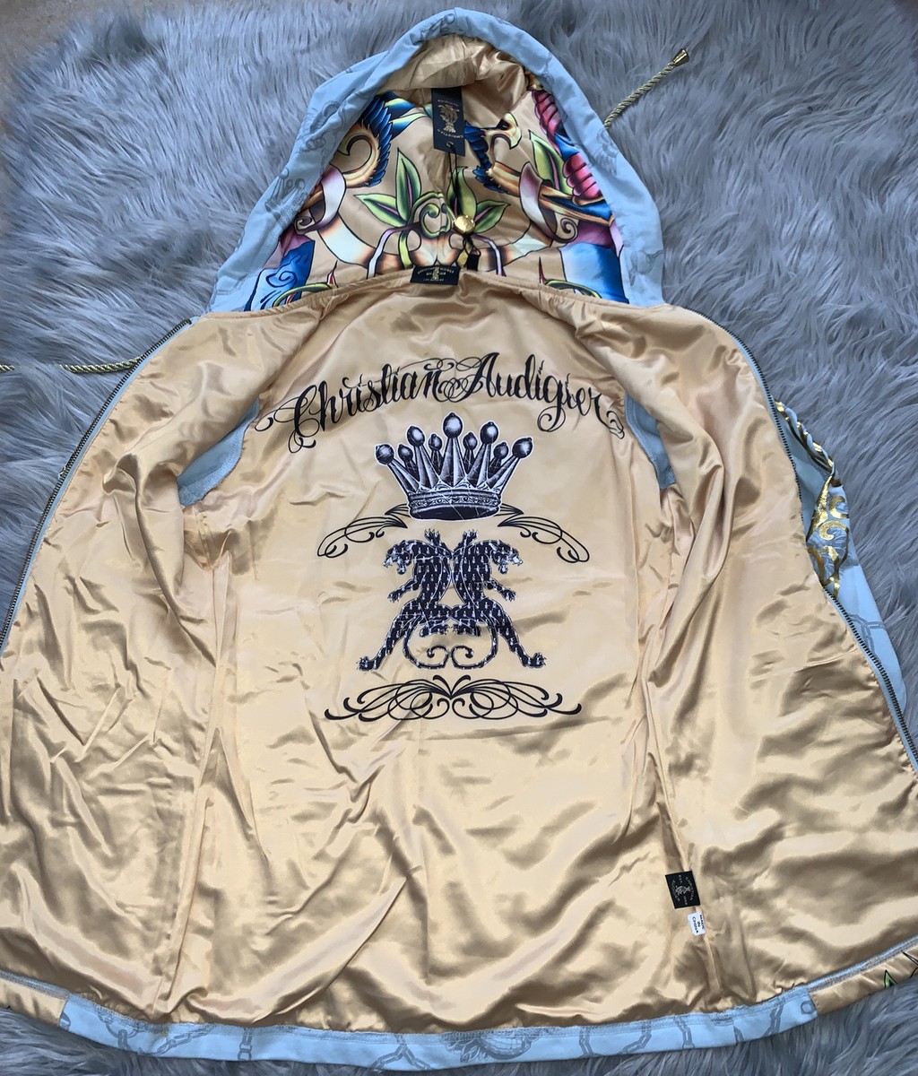 00s CHRISTIAN AUDIGIER リバーシブルパーカー Y2K Christian Audigier × Ed Hardy CHRISTIAN AUDIGIER REVERSIBLE