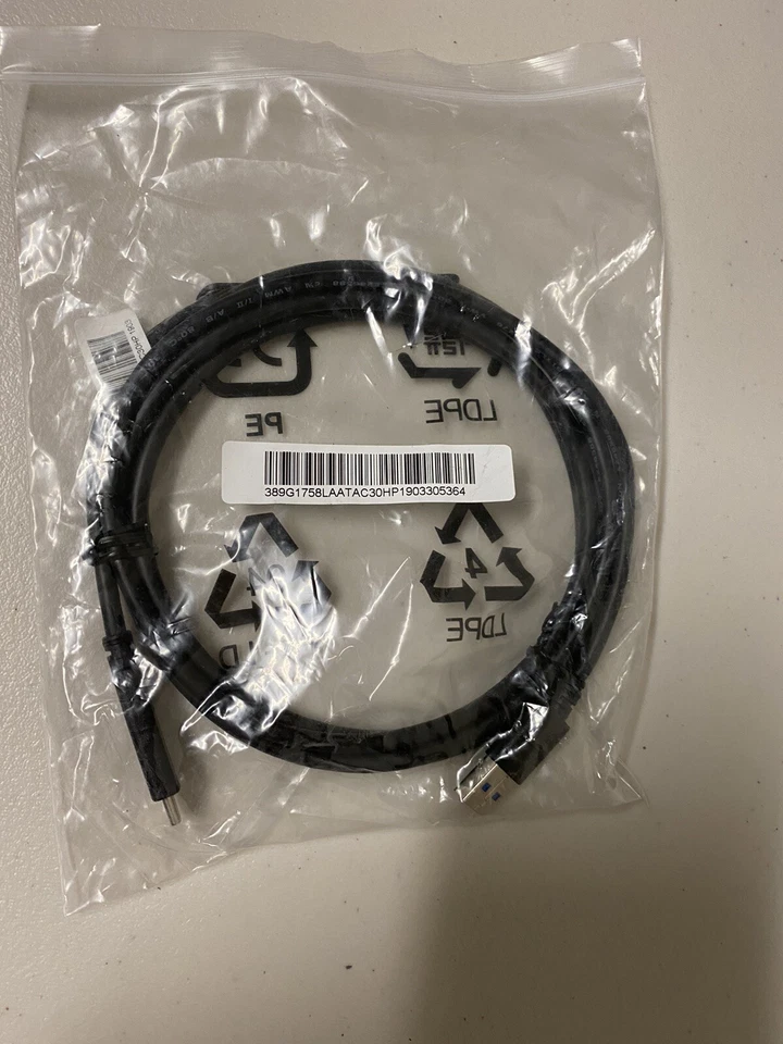 Cable HP 6 pies USB 3.1 tipo C macho a macho tipo A 914121-003 389G1758Q *nuevo* Foto 3 de 3