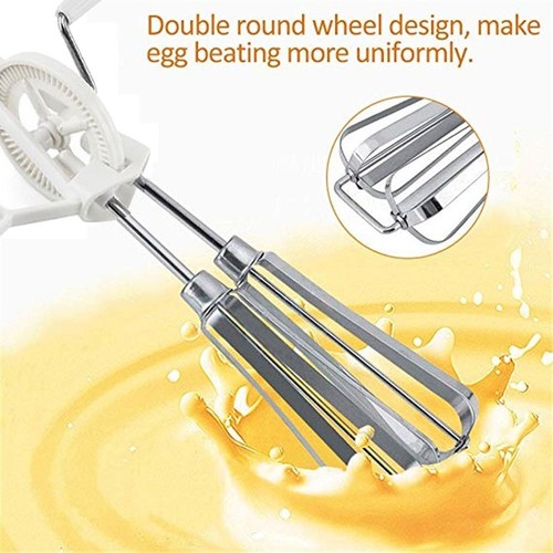 Rotary Manual Hand Whisk Egg Beater Mixer Stainless Steel Kitchen Tools - Picture 2 of 14