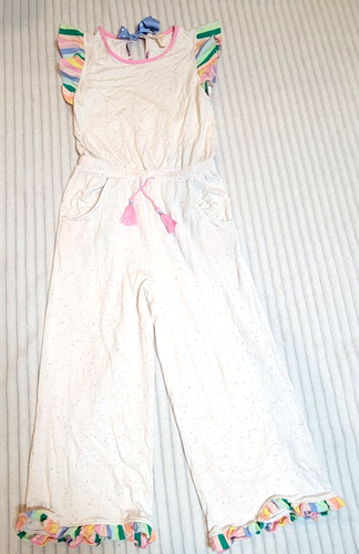 Girls MATILDA JANE Lets Go together Kindness Romper sz 12 Confetti Bow Stripes