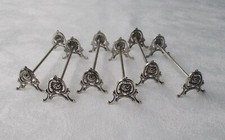 *RAR* Set 6 stilvolle Messerb&auml;nke mit Rosenmotiven aus 835er Silber von C. Bach