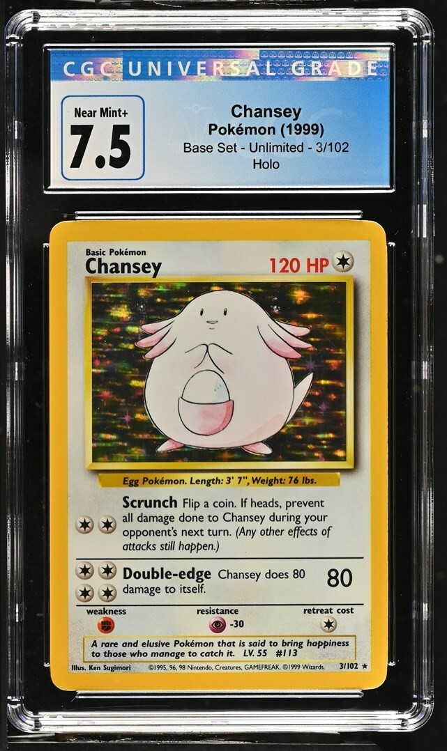 1999 chansey pokemon card value Pokemon Base Set Holo Rare Chansey #3 [Lightly Played]
