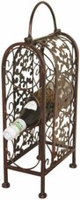 ON SALE!!  Antique Style Decorative Metal Framed Wine Rack for 3 Bottles