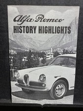 ORIGINAL CAR DEALERSHIP BROCHURE VINTAGE ALFA ROMEO HISTORY HIGHLIGHTS