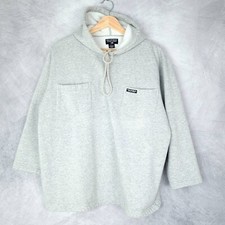 Vintage Ralph Lauren Hoodie Womens Medium Gray Fleece Double Pockets 90s Y2K