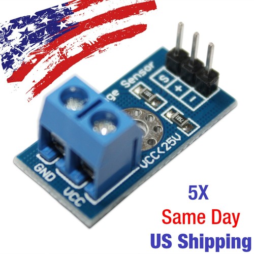 Voltage Sensor Detection Module 0 - 25VDC for Arduino AVR PIC USA SHIP! 5PCS - Bild 1 von 3