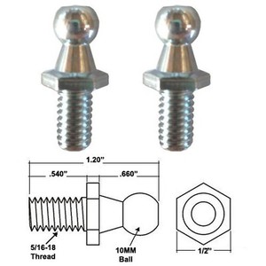 Gordon Glass Co. 10MM Ball Stud Bracket for Gas Spring/Prop/Strut 4 Pack Gordon Glass Co. 10MM Ball Stud Bracket for Gas Spring/Prop/Strut 4 Pack