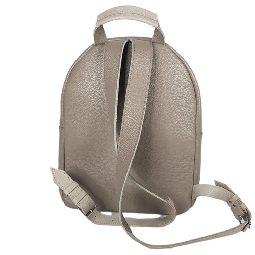 Women's GENUINE Pebbled Leather Taupe Beige Backpack Laidies Bag Handmade - Picture 6 of 20