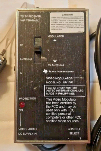 Texas Instruments TI-99 TI-99/4A Video Modulator UM1381 Tested And Working - Picture 2 of 5