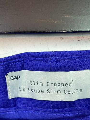 Gap Blue Plain Slim Fit Cropped Smart Tailored Trousers Workwear UK 6 NEW - Picture 3 of 9