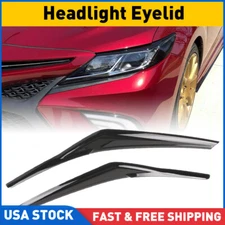 Pair Headlight Eyelid Trim Cover Eyebrows For Toyota Camry SE XSE XLE 2018-2022