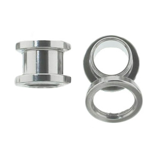 Pair of Steel Tunnel Ear Plugs w/Threaded Side 10G Thru 1 1/8" Gauge - Picture 2 of 2