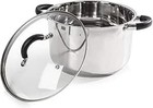 Tower T80837 Casserole Dish, 24cm- Stainless Steel, Silver