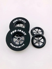 Front and rear 1/24 Black Roadster Slot Car Drag Tires 1 3/16 Tall x .435 wide