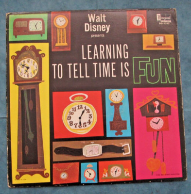 Vintage 1964 Walt Disney Learning to Tell Time is Fun Record