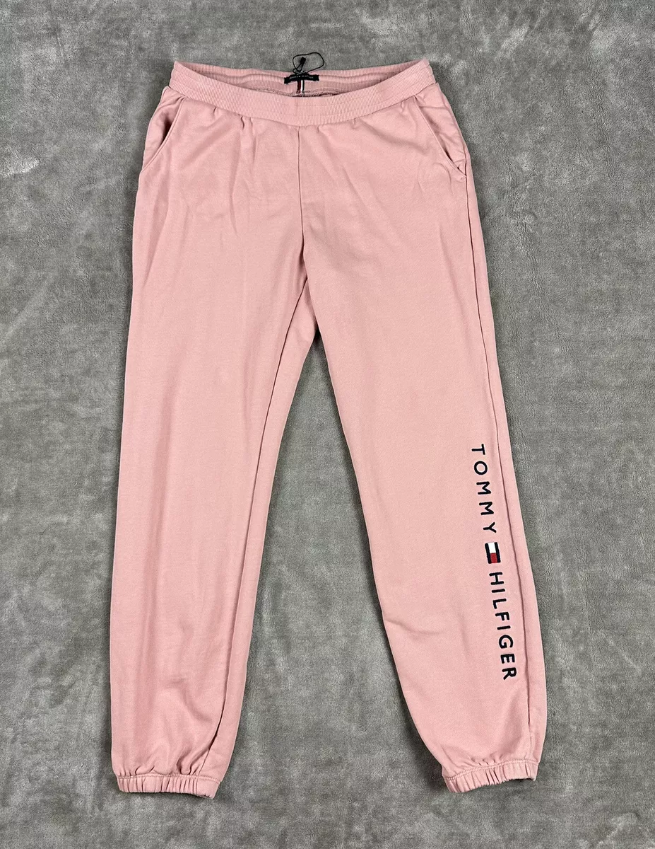 TOMMY HILFIGER Pink Women's Sz S/P Essential Logo Jogger Sweatpants  Drawstring | eBay