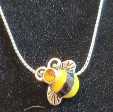 Silver Bee Necklace 16"