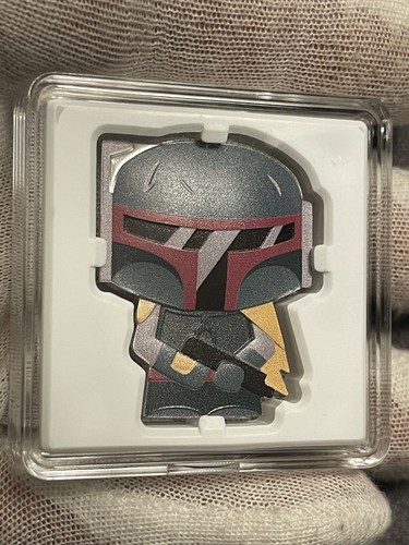 2020 Niue Chibi Star Wars Boba Fett 1 oz Silver Colored Coin - Picture 3 of 9