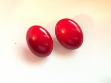 Vintage Napier Red Oval Screw back earrings