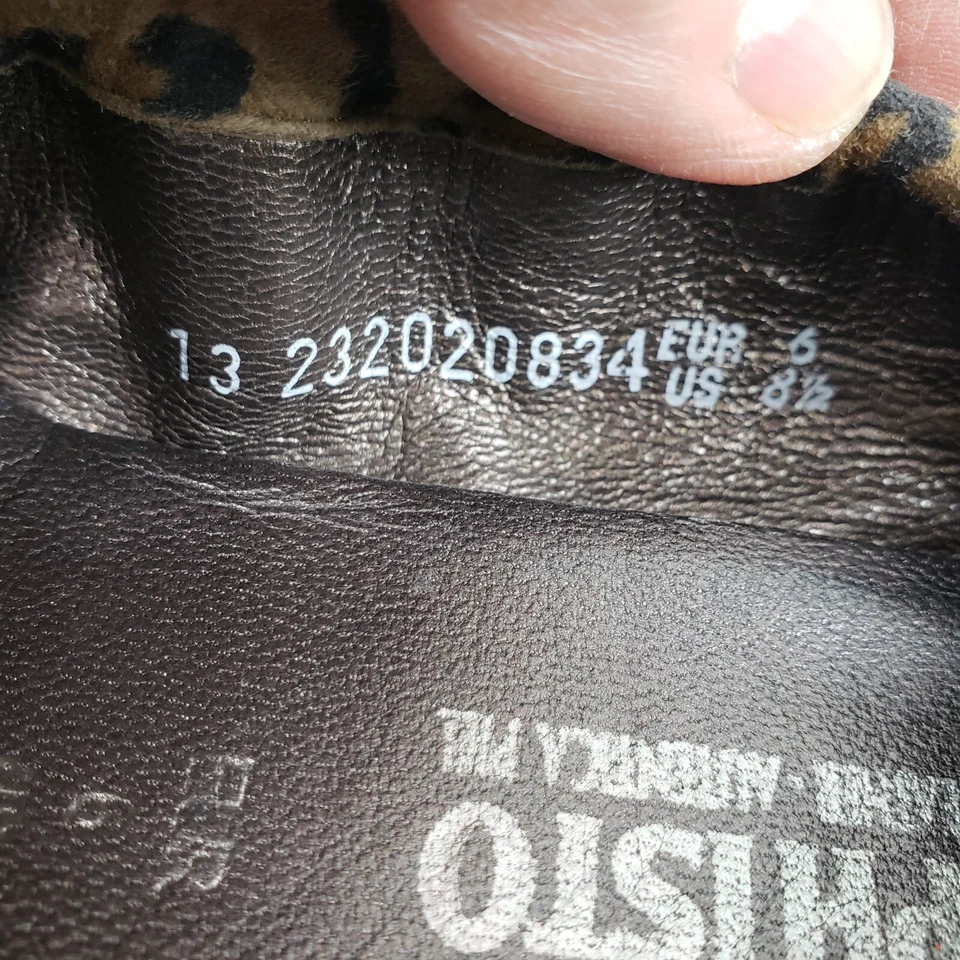 Mephisto женщин размер 8,5 поскользнуться на крышка носок леопард печать балетки коричневый замши - Изображение 3 из 4