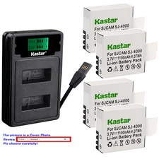Kastar Battery LZD2 USB Charger for SJCAM SJ4000B & SJCAM Qumox SupTig3 Camera