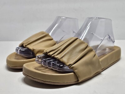 J Crew Pacific Scrunchie Marlow Sandy Beach Beige Strap Slides Sandals Size 8.5