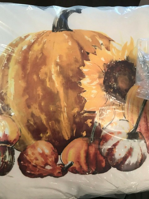 Pottery Barn Pumpkin Sunflower Indoor Outdoor Pillow New 2